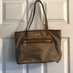 Michael Kors Beige Nylon Small Tote